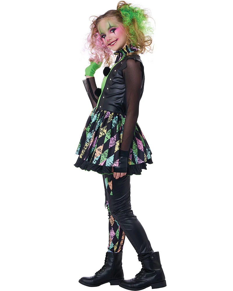 Crazy Carnival Clown Girls Costume - Image 4
