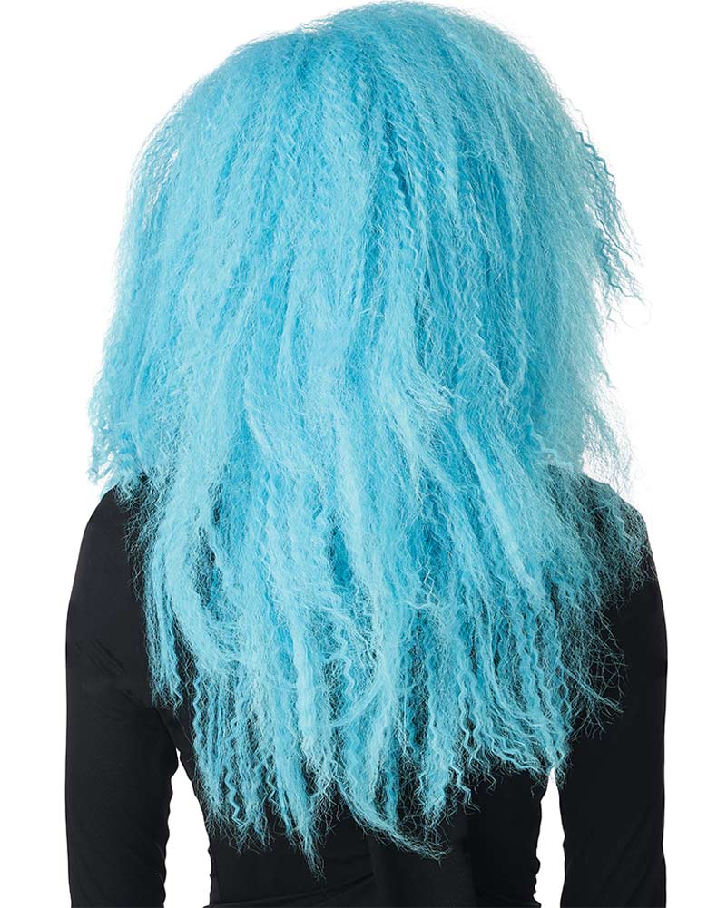 Crimped N Kooky Long Blue Wig - Image 3
