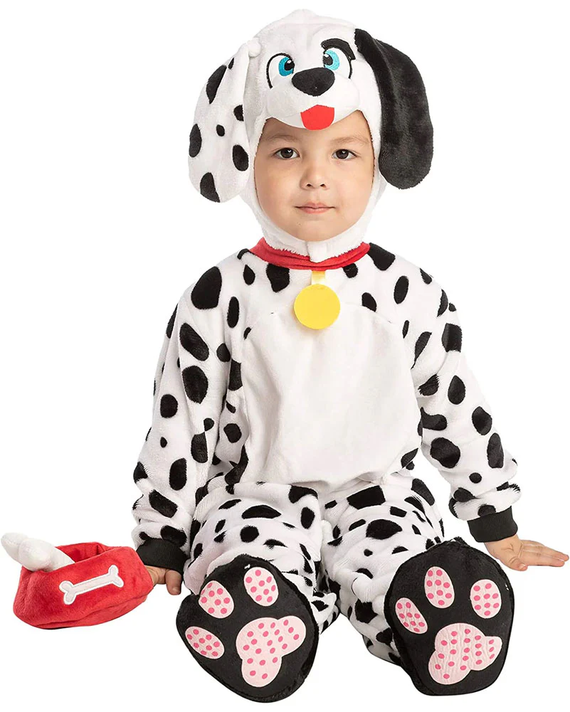 Dalmatian with Plush Bone and Bowl Toddler Book Week Costume