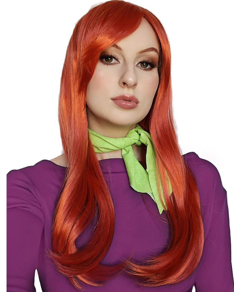 Daphne Long Auburn Wig with Scarf Set - Image 4