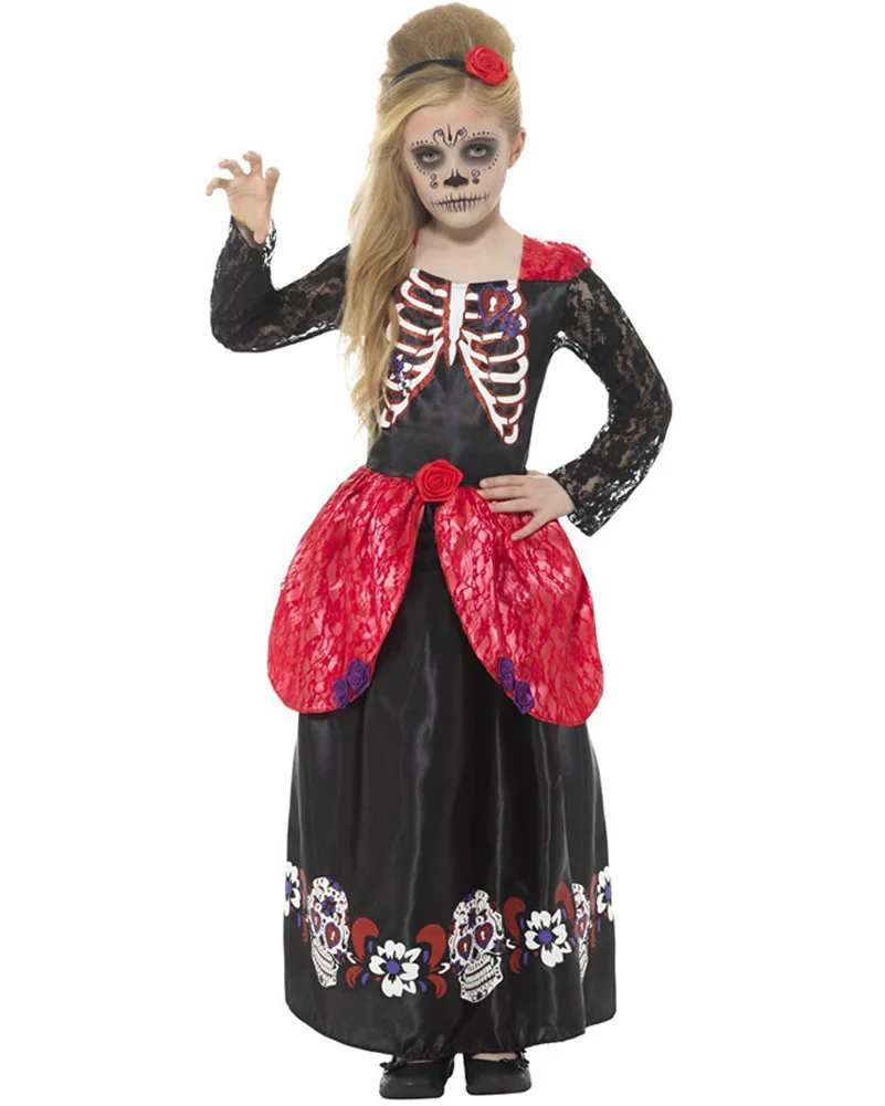 Day of the Dead Deluxe Girls Costume - Image 2