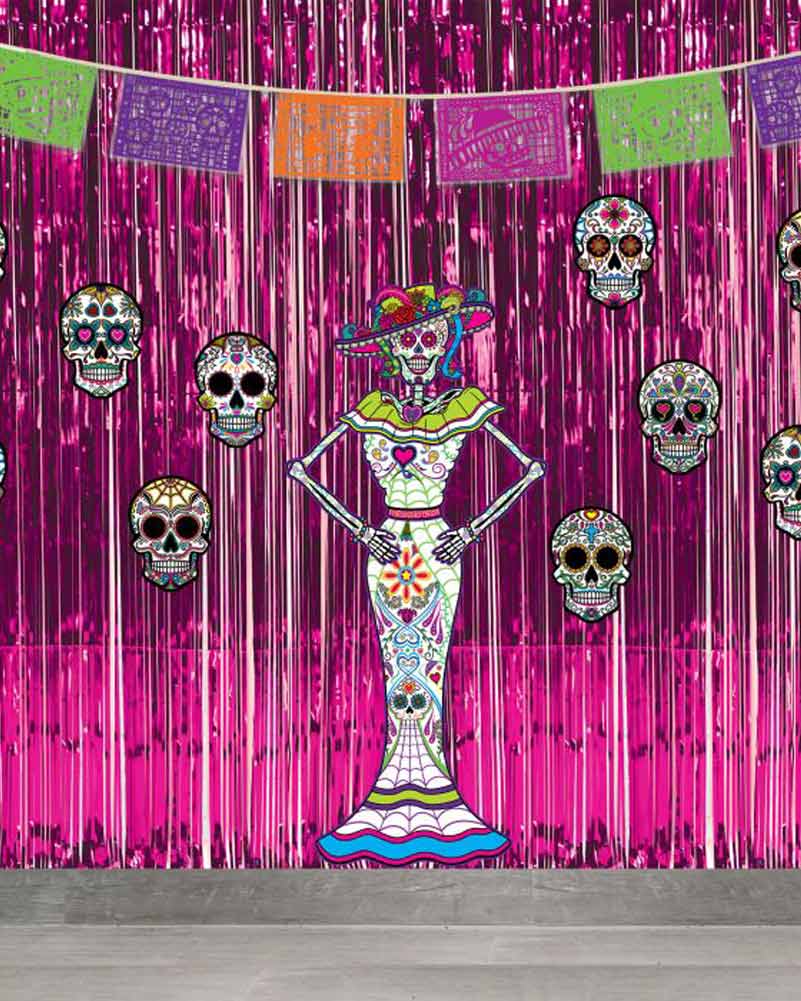 Day of the Dead Female Skeleton Jointed Cutout 1.2m - Image 2