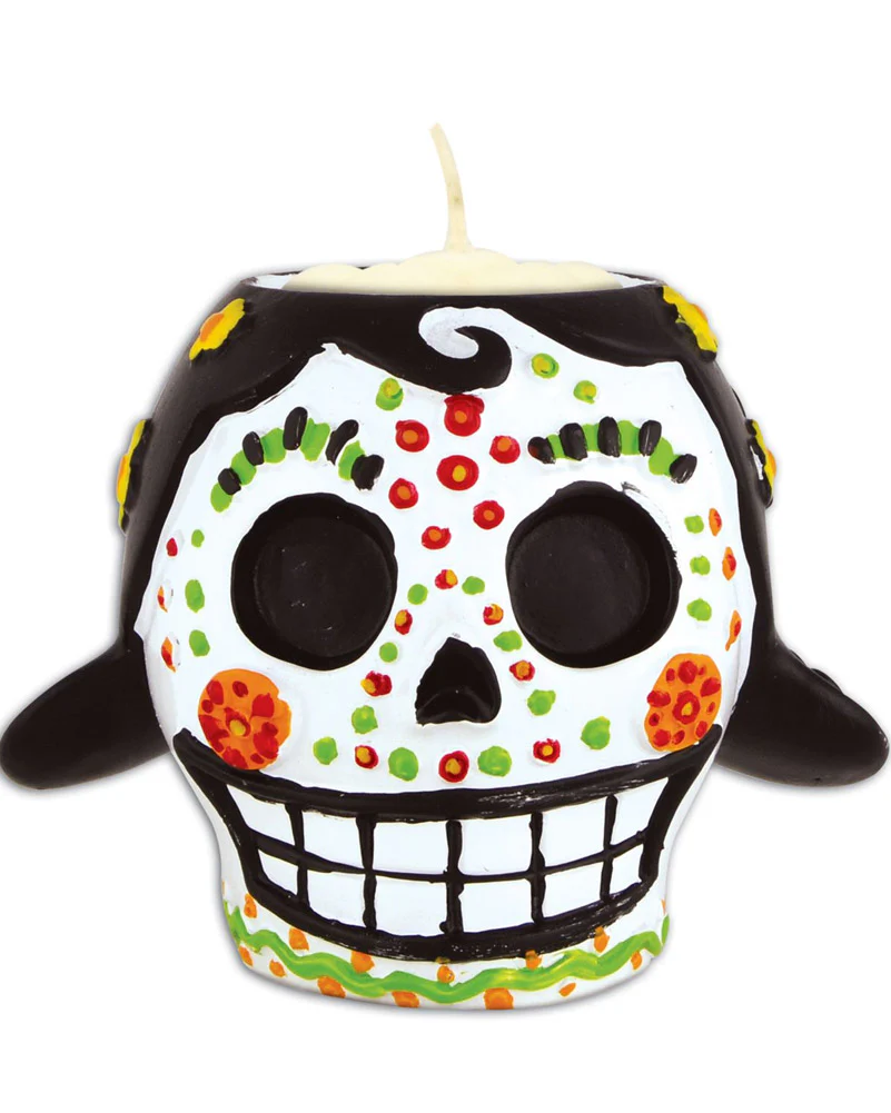 Day of the Dead Female Tea Light Holder 7cm