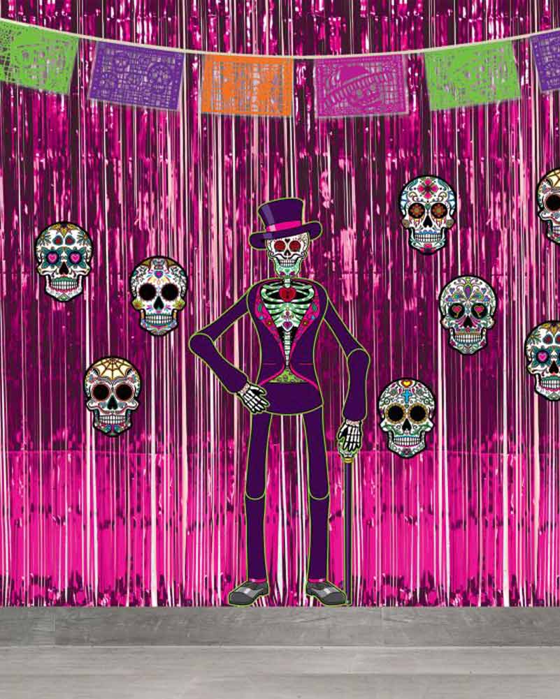 Day of the Dead Male Skeleton Jointed Cutout 1.2m - Image 2