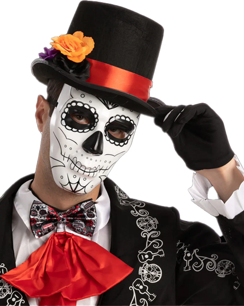 Day of the Dead Short Gloves Hat and Bow Tie - Image 3