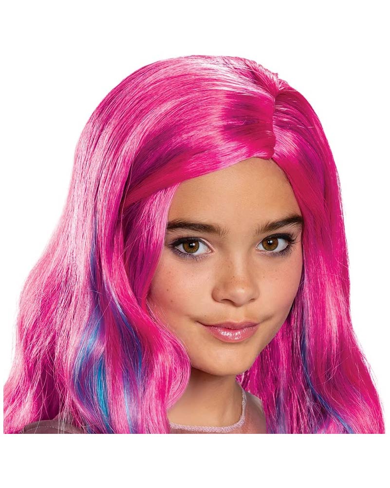 Descendants 3 Audrey Long Pink and Blue Kids Wig - Image 5