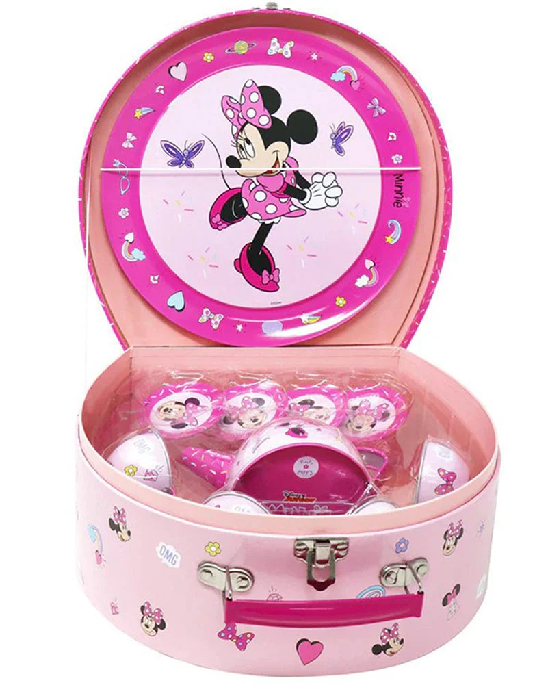 Disney Minnie Mouse Kids Tin Tea Set 14 Piece - Image 2