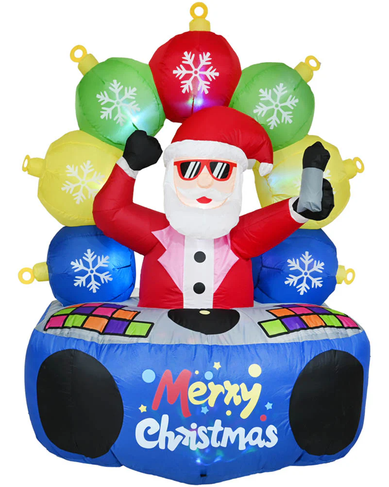 DJ Santa with Music Christmas Lawn Inflatable 1.8m - Image 2