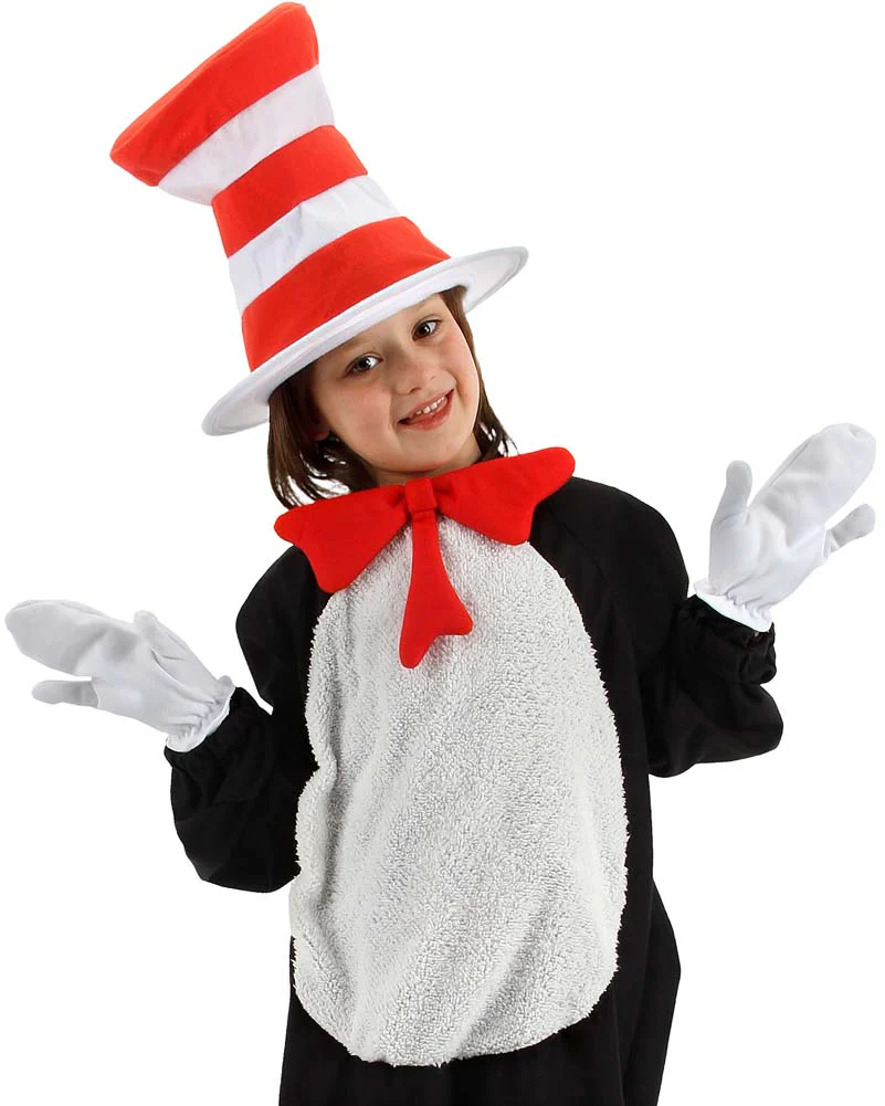 Dr Seuss Cat in the Hat Bowtie Gloves and Hat Kids Book Week Accessory Set
