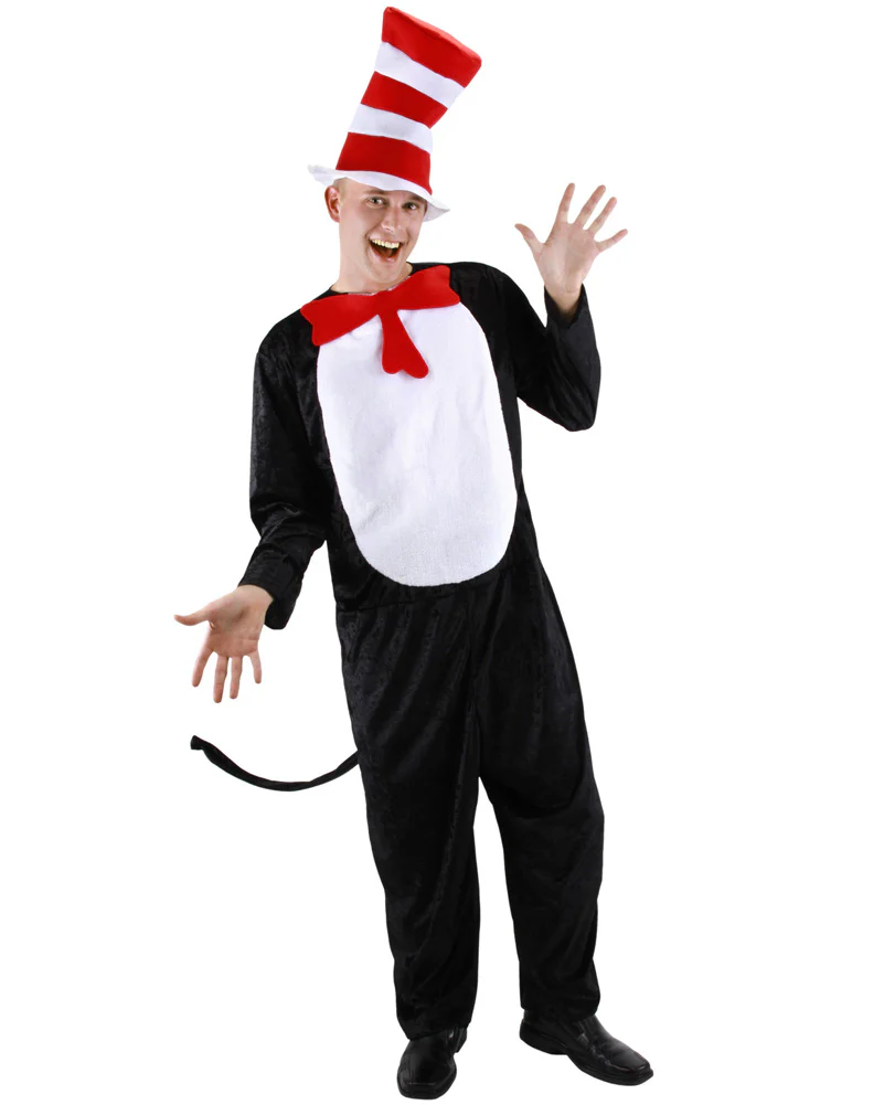 Dr Seuss Cat in the Hat Jumpsuit Adult Book Week Costume