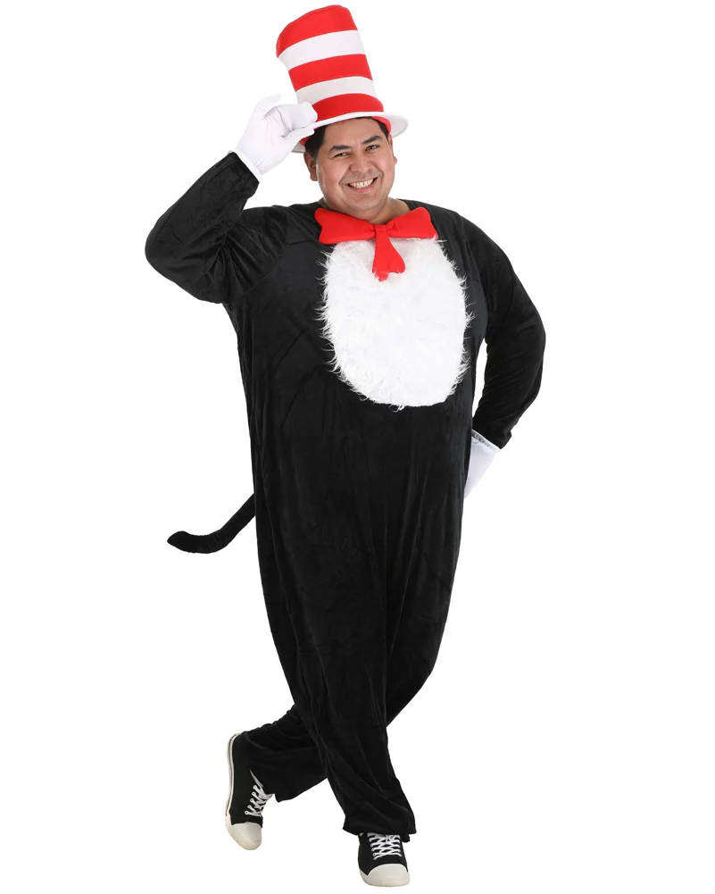 Dr Seuss The Cat in the Hat Deluxe Adult Plus Size Book Week Costume - Image 2