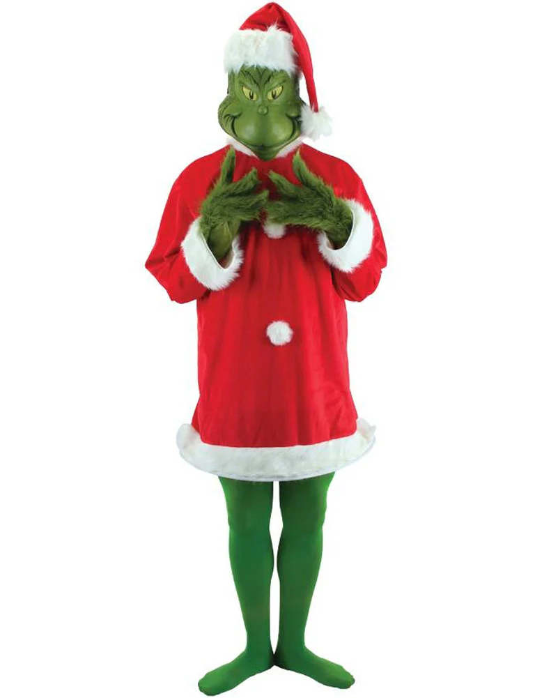 Dr Seuss The Grinch Santa Deluxe Mens Christmas Book Week Costume