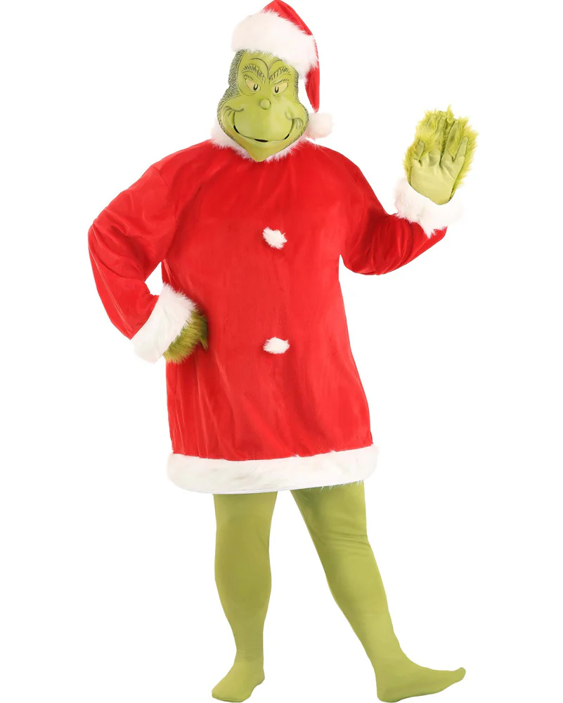 Dr Seuss The Grinch Santa Deluxe Mens Plus Size Book Week Costume