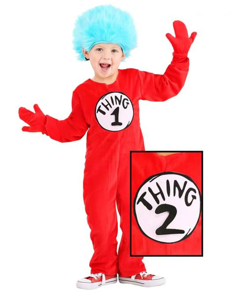 Dr Seuss Thing 1 and 2 Deluxe Toddler Book Week Costume