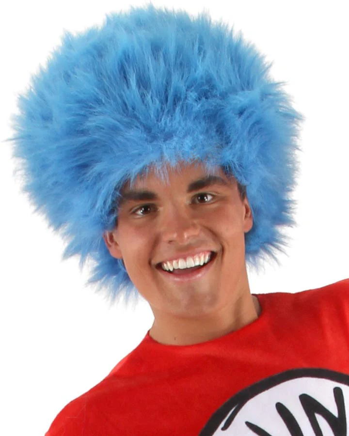 Dr Seuss Thing 1 and Thing 2 Short Blue Wig - Image 2