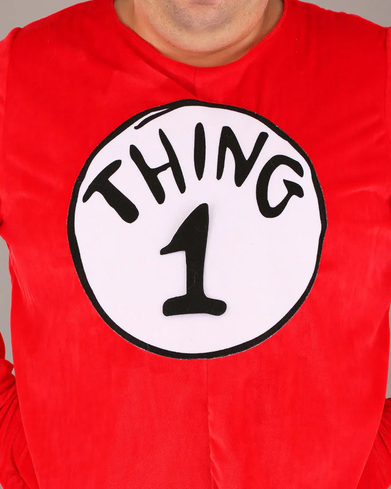 Dr Seuss Thing 1 or 2 Deluxe Adult Plus Size Book Week Costume - Image 3