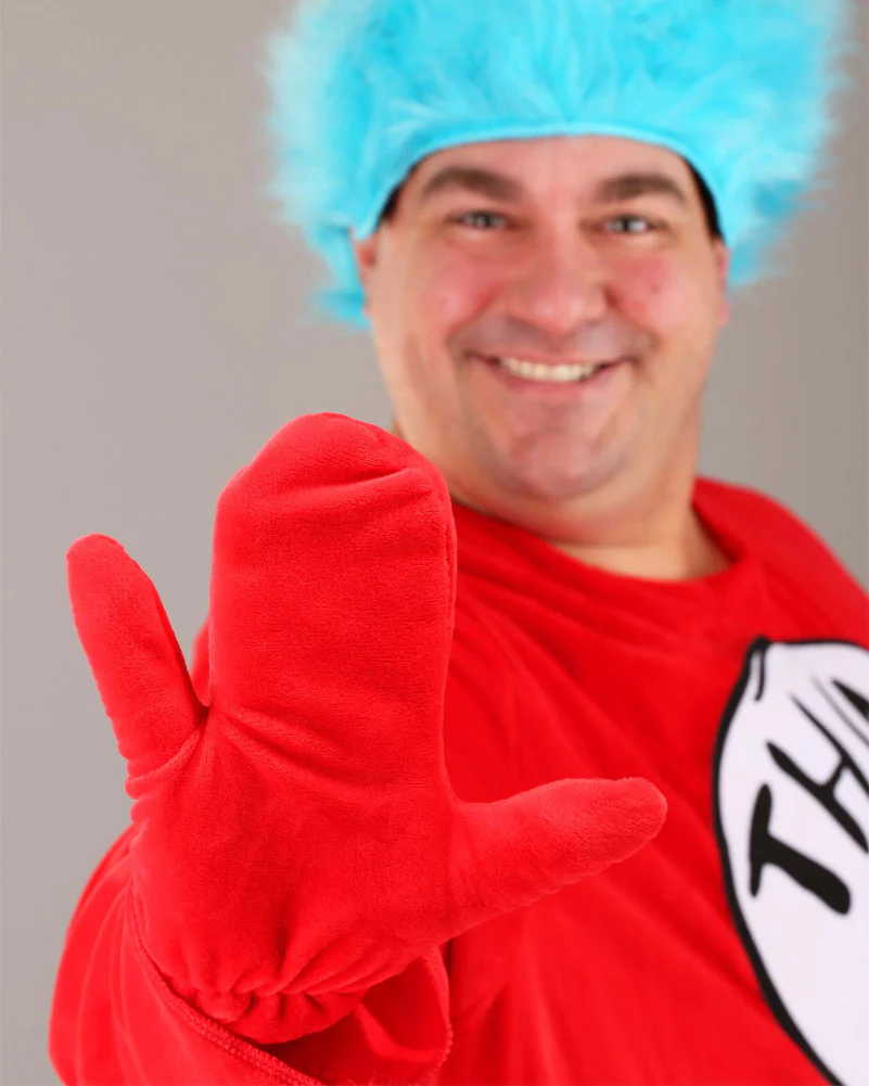 Dr Seuss Thing 1 or 2 Deluxe Adult Plus Size Book Week Costume - Image 4