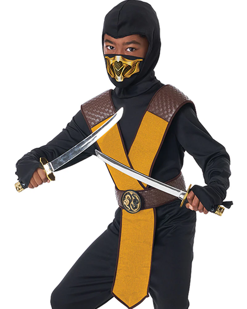 Dragon Master Yellow Ninja Boys Costume - Image 3