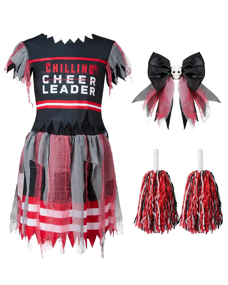 Dreadful Zombie Cheerleader Girls Costume - Image 2