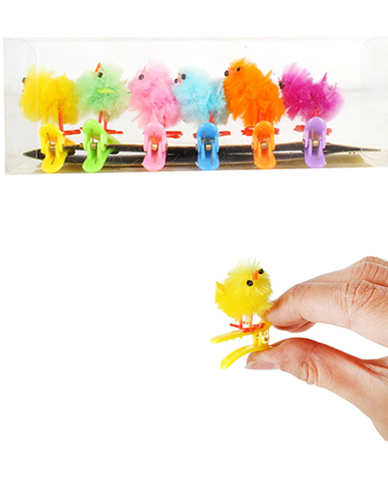 Easter Chicken With Clip Decoration 3cm Pack of 6 - Image 2