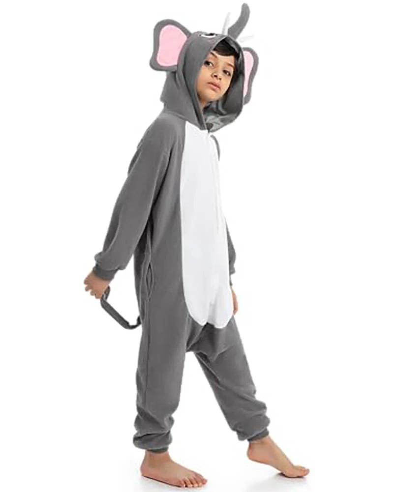 Elephant Hooded Jumpsuit Kids Costume - Image 4