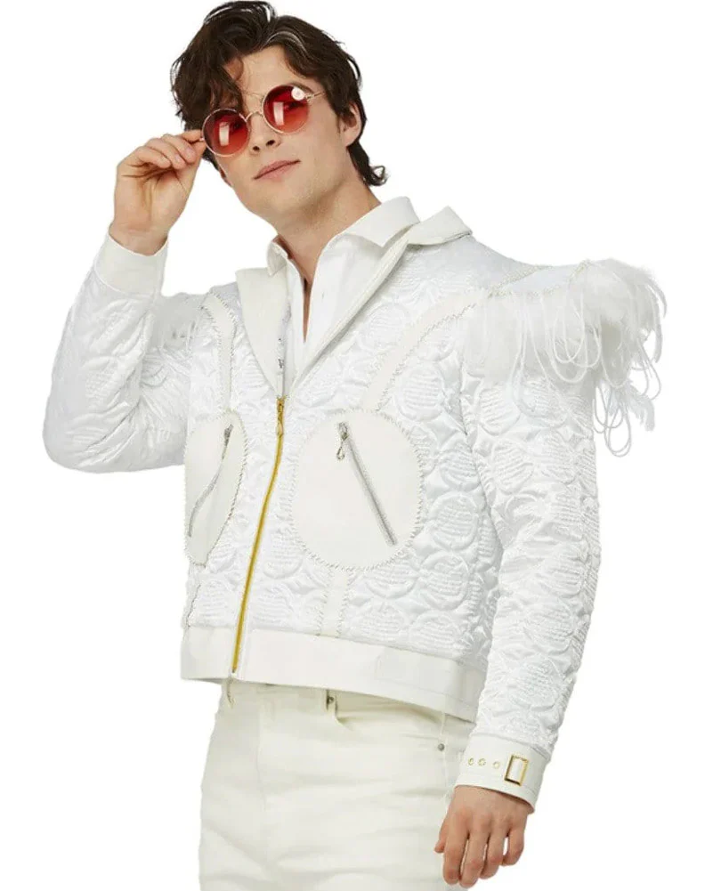 Elton John Feather Jacket Mens Costume - Image 4
