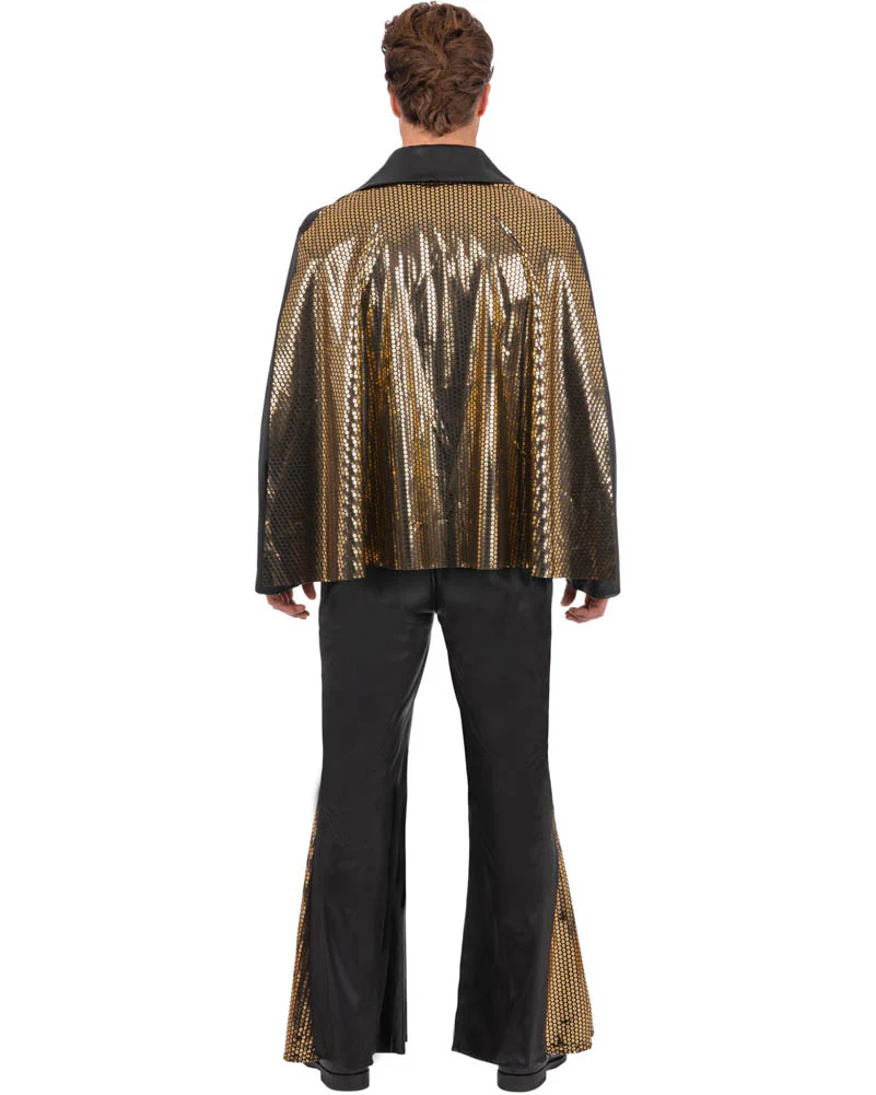 Elvis Black Jumpsuit Mens Costume - Image 2