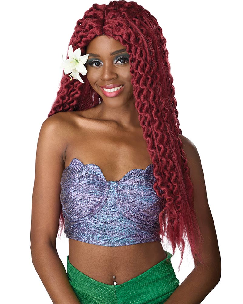 Enchanted Mermaid Long Red Curly Wig - Image 4