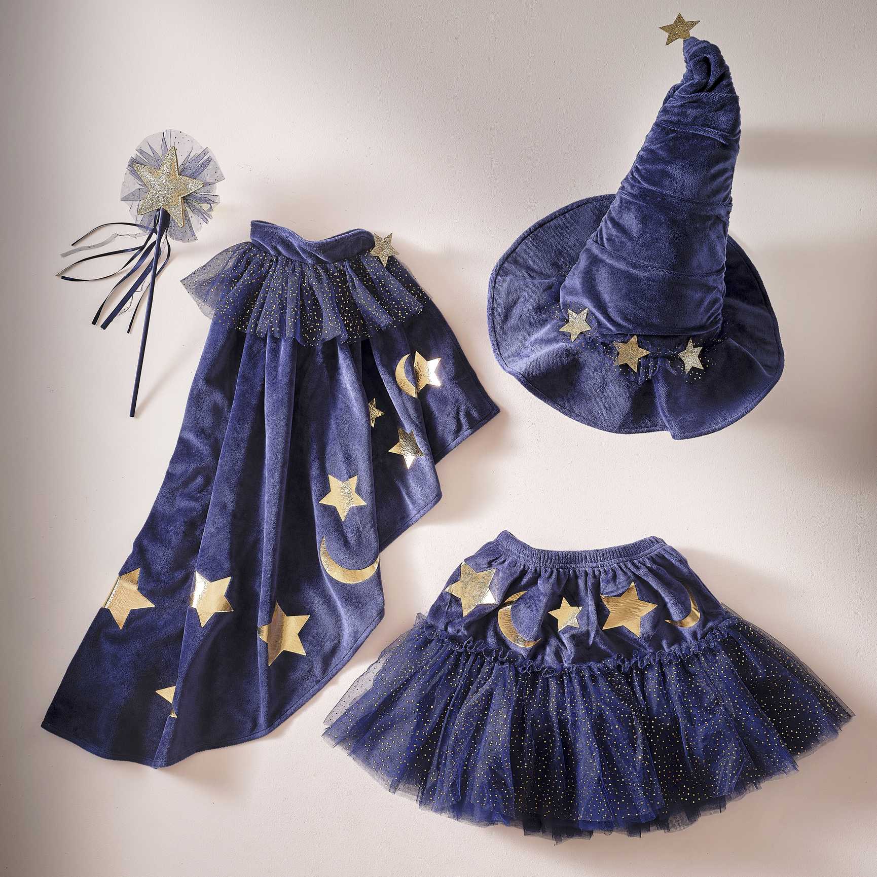 Fancy Dress Navy Velvet Sparkle Kids Wizard Tutu 5-7 Years - Image 5