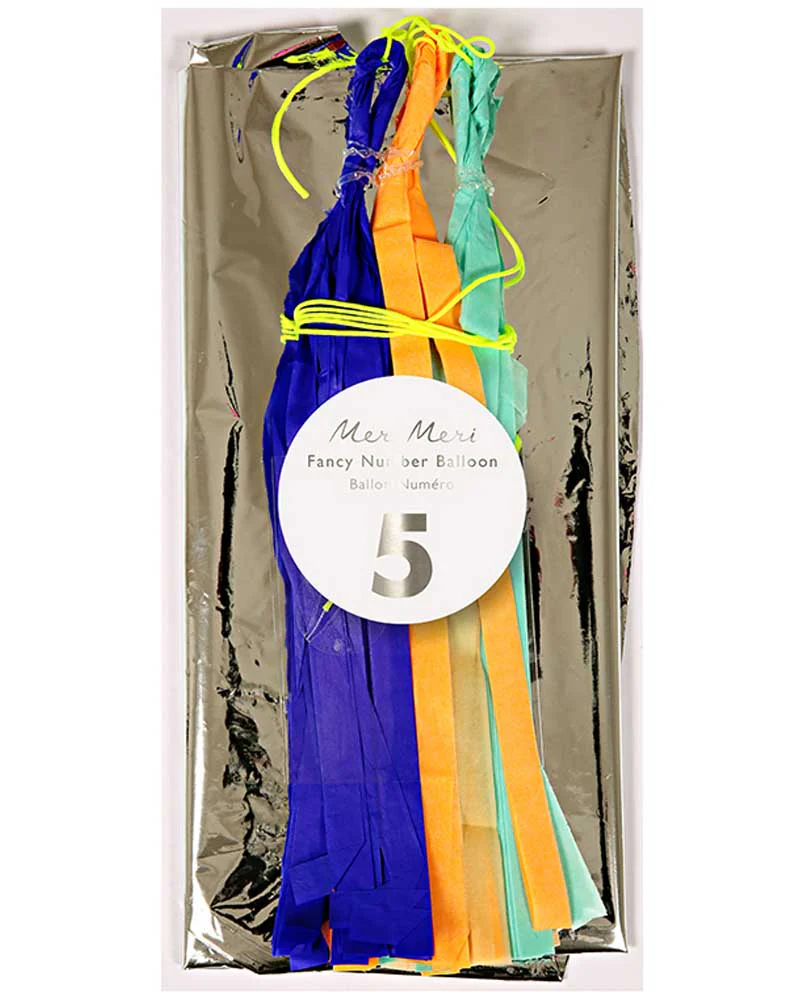 Fancy Number Five Silver Foil Balloon - Image 2