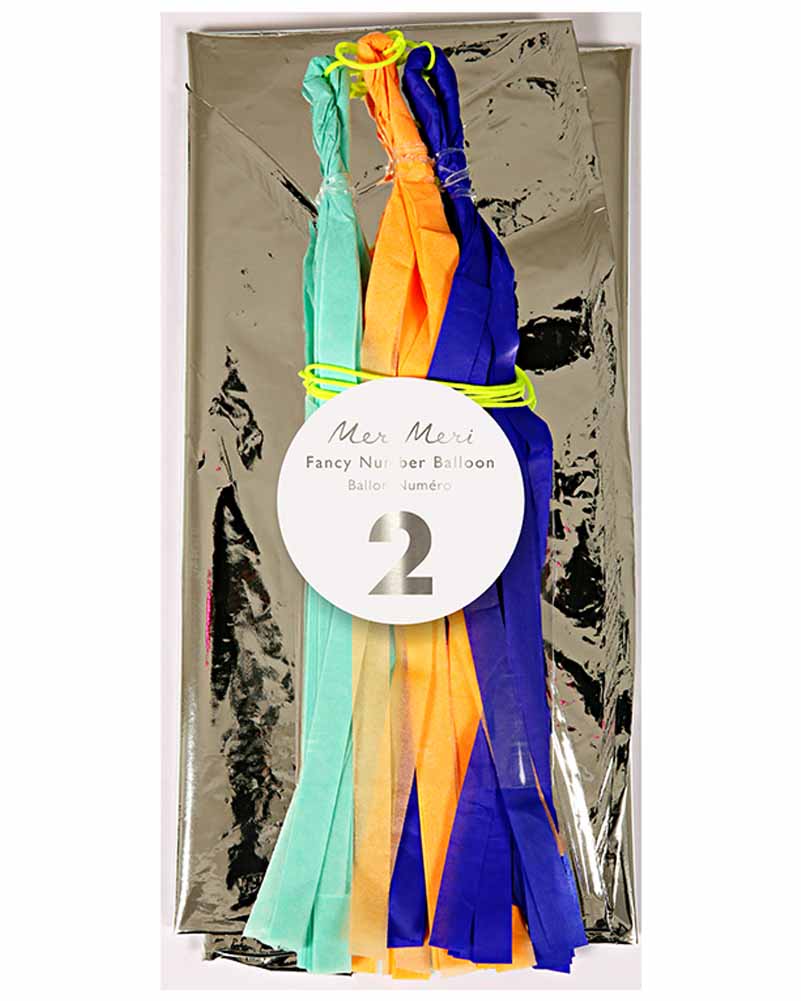 Fancy Number Two Silver Foil Balloon - Image 2