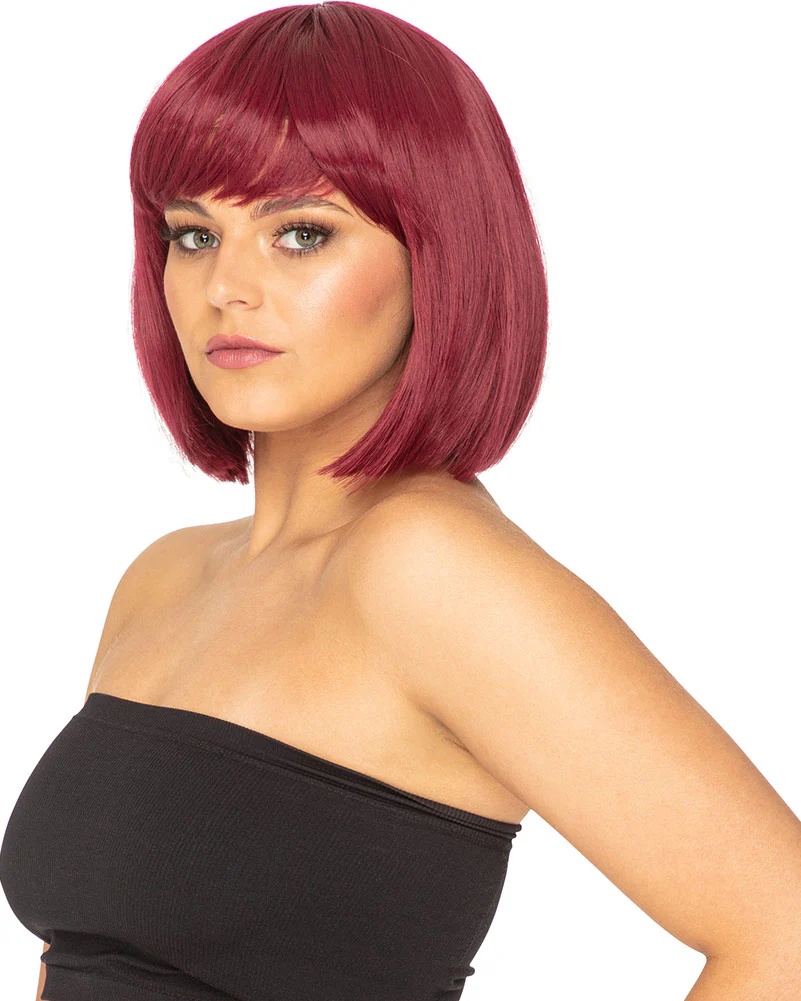 Fashion Deluxe Bordeaux Red Bob Wig - Image 2