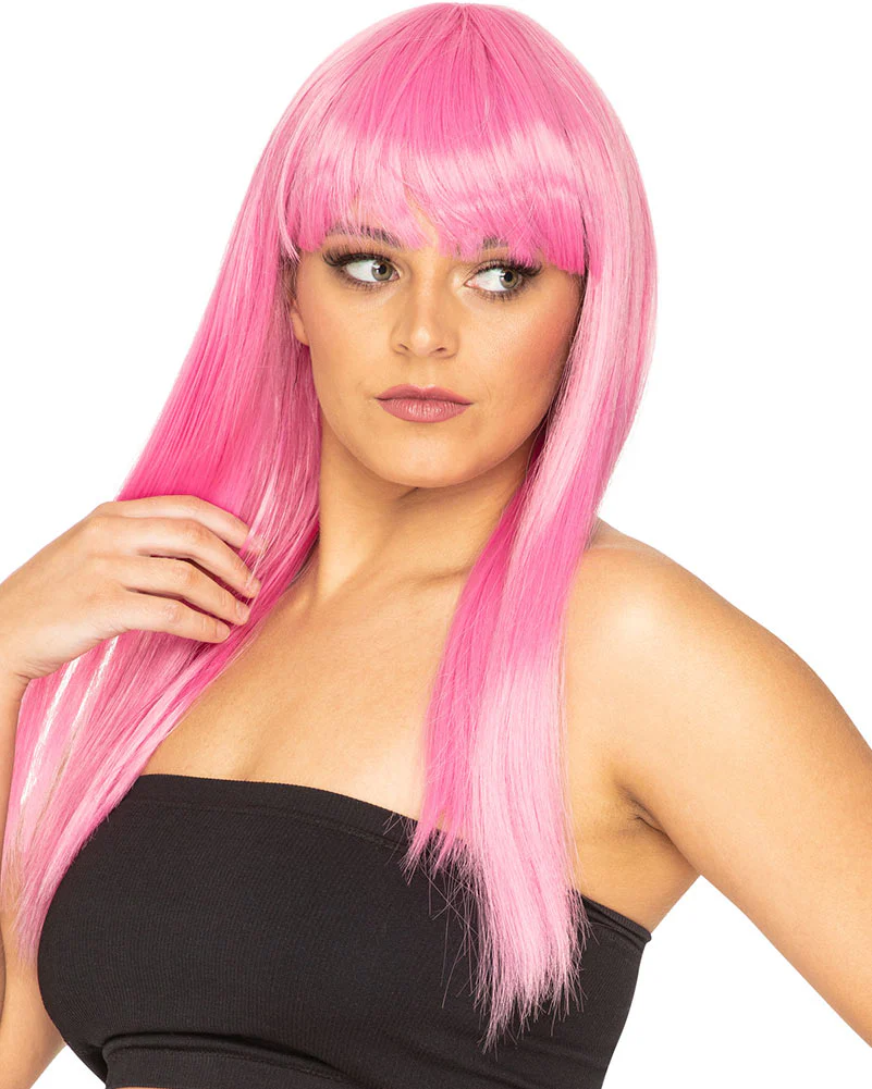 Fashion Deluxe Candy Pink Long Wig - Image 2
