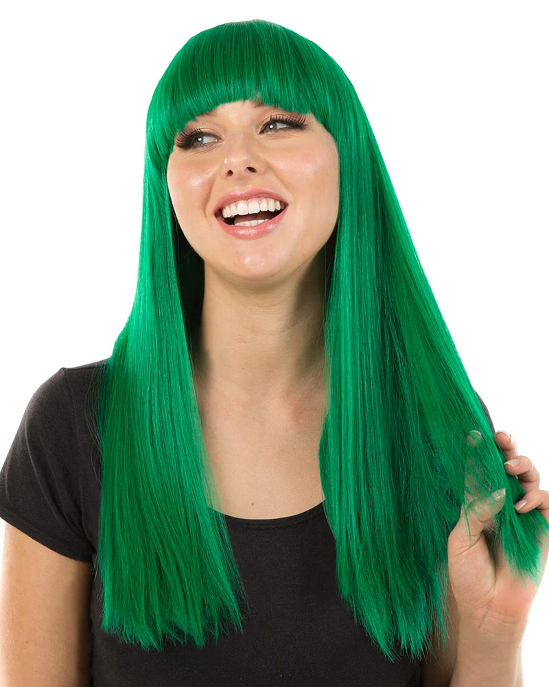 Fashion Deluxe Emerald Green Long Wig - Image 4
