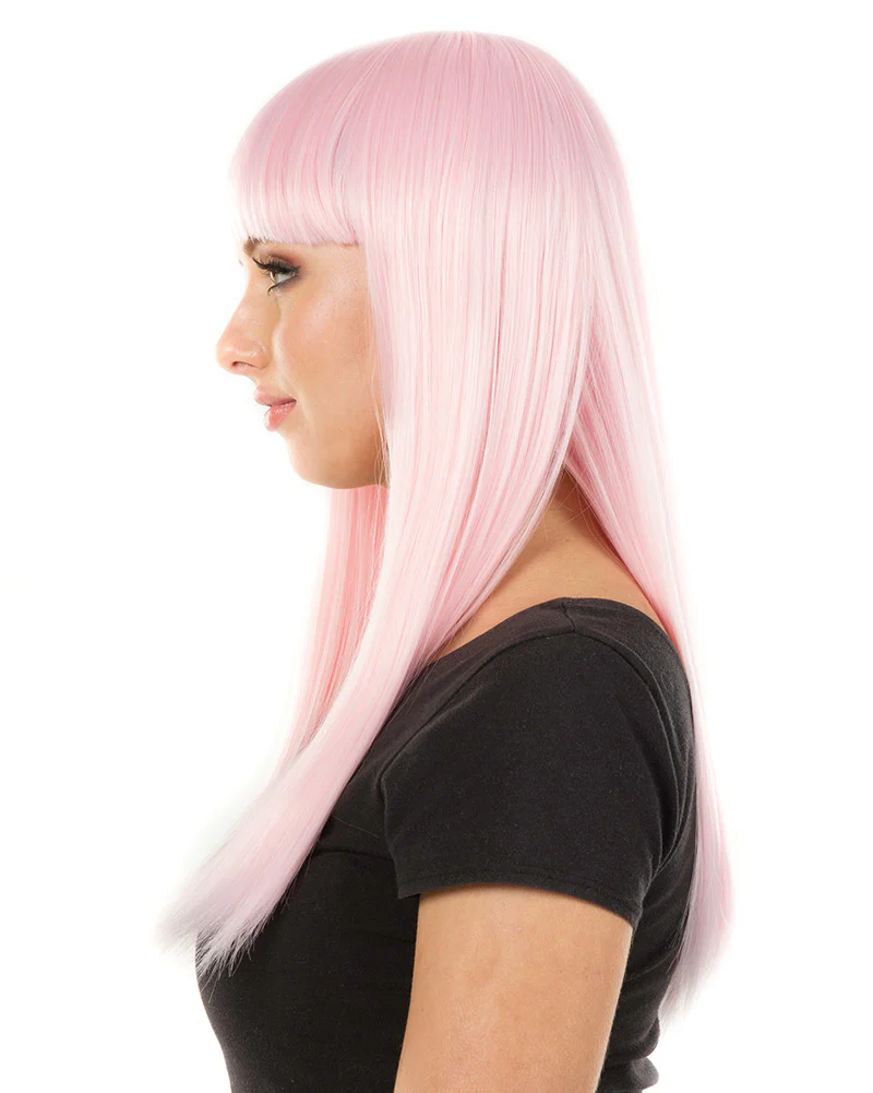 Fashion Deluxe Pastel Pink Long Wig - Image 2