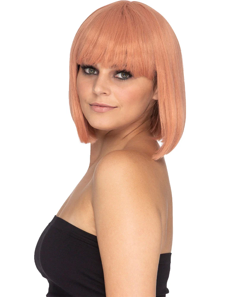 Fashion Deluxe Peaches and Cream Pink Bob Wig - Image 2