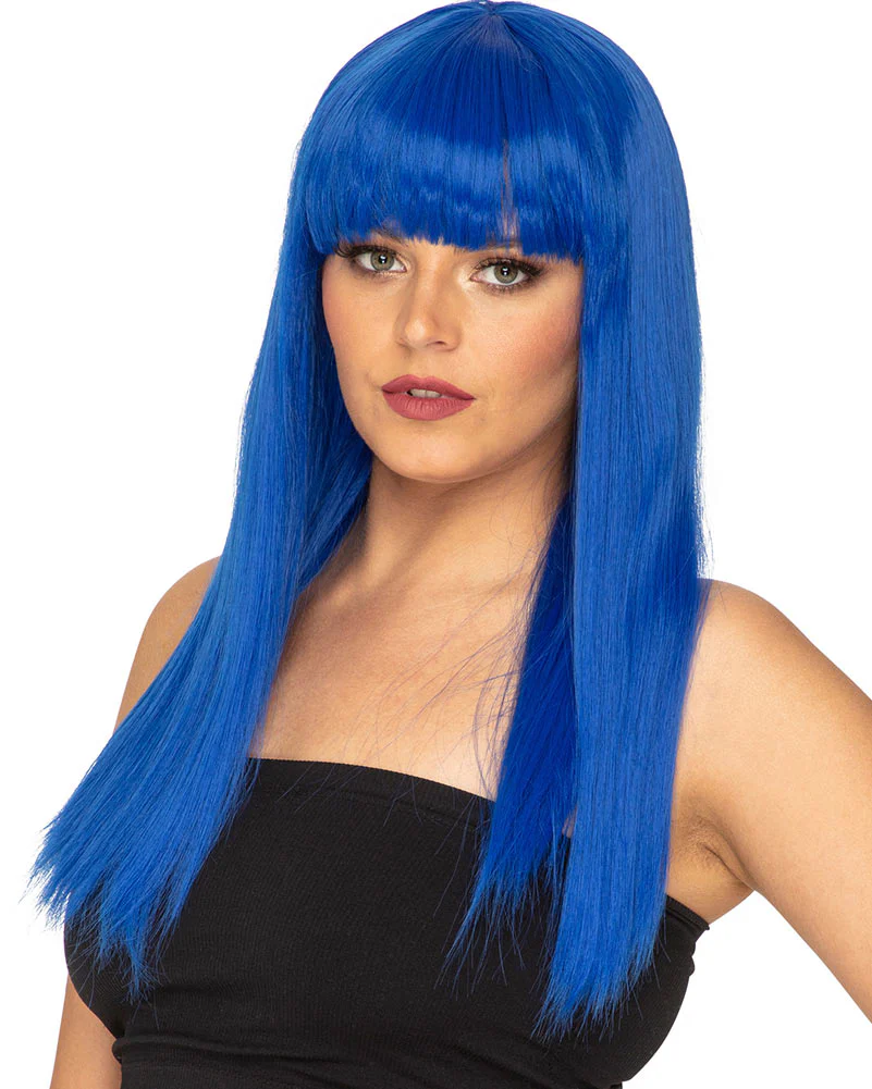 Fashion Deluxe Peacock Blue Long Wig - Image 2