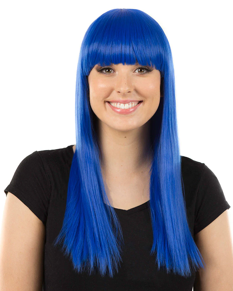 Fashion Deluxe Peacock Blue Long Wig - Image 4