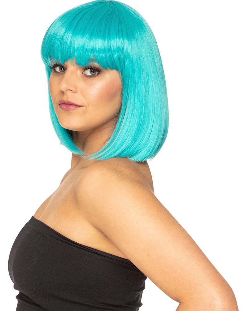 Fashion Deluxe True Teal Bob Wig - Image 2