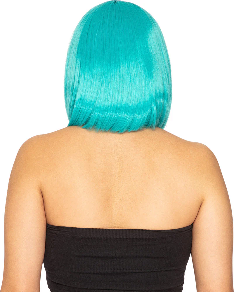 Fashion Deluxe True Teal Bob Wig - Image 3
