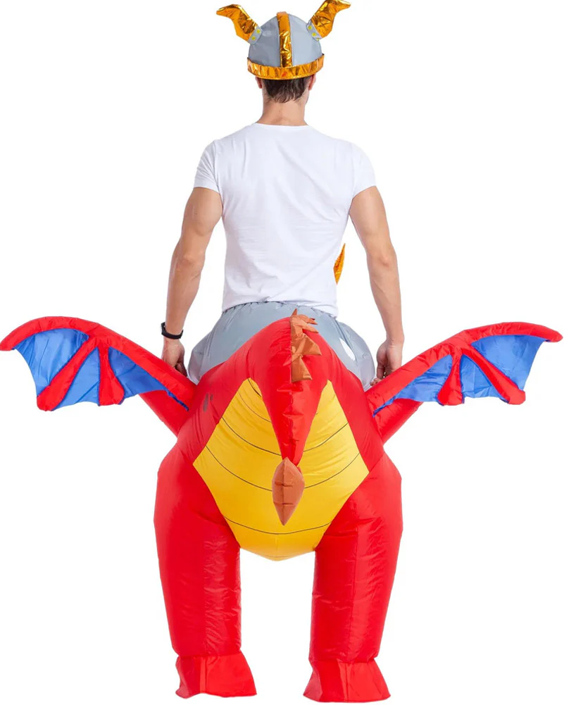 Fire Dragon Ride-On Inflatable Adult Book Week Costume - Image 4