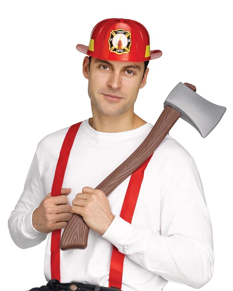 Firefighter Hat Suspenders and Axe Kit