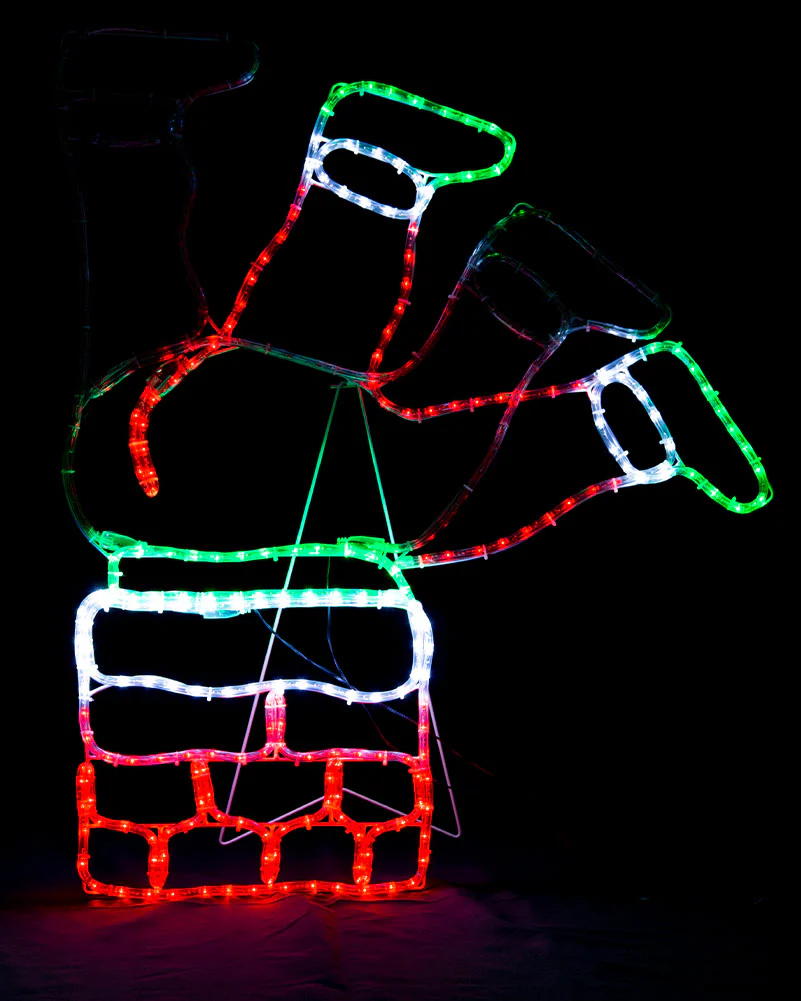 Flash Ropelight Christmas LED Santa Stuck In Chimney - Image 2