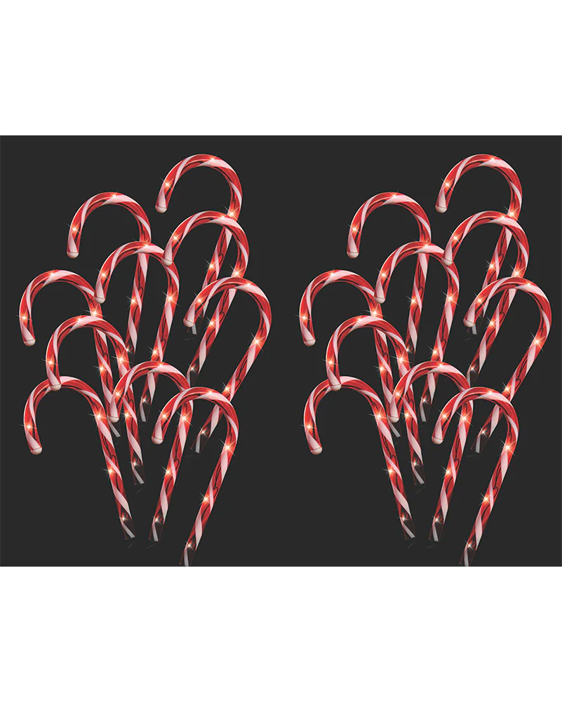Flashing Candy Canes Christmas LED Path Lights Pack of 20 - Image 2