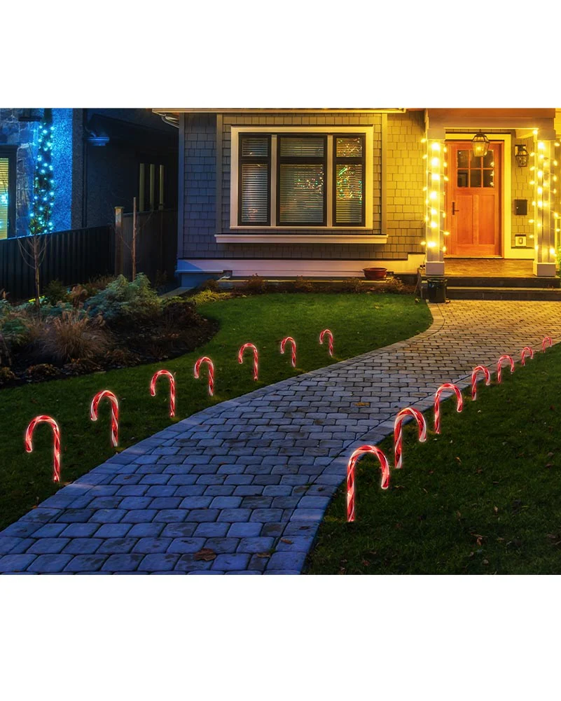 Flashing Candy Canes Christmas LED Path Lights Pack of 20 - Image 3