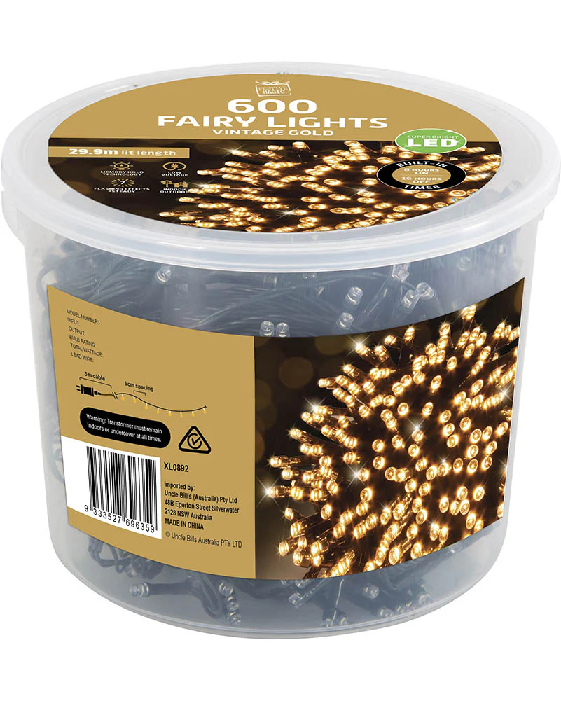 Flashing Vintage Gold 600 Piece LED Fairy Lights - Image 2