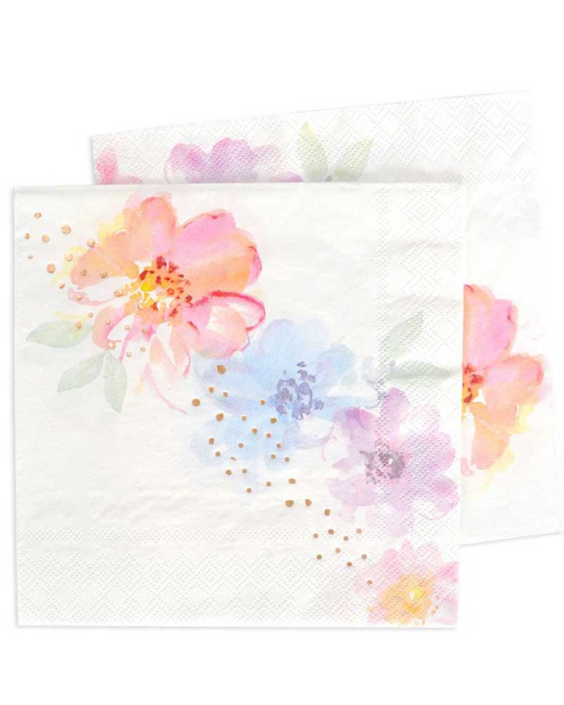 Floral Rose Gold Lunch Napkins Pack of 20 - Image 2