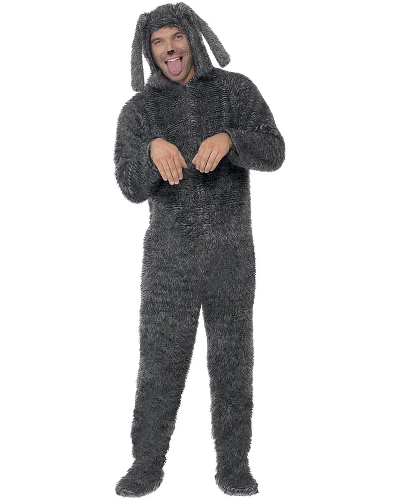 Fluffy Grey Dog Adult Costume - Image 3