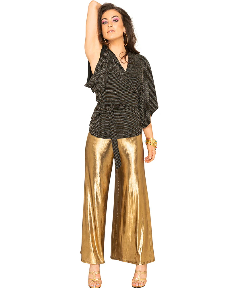 Funky Gold 70s Womens Palazzo Pants - Image 3