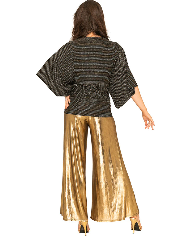 Funky Gold 70s Womens Palazzo Pants - Image 5